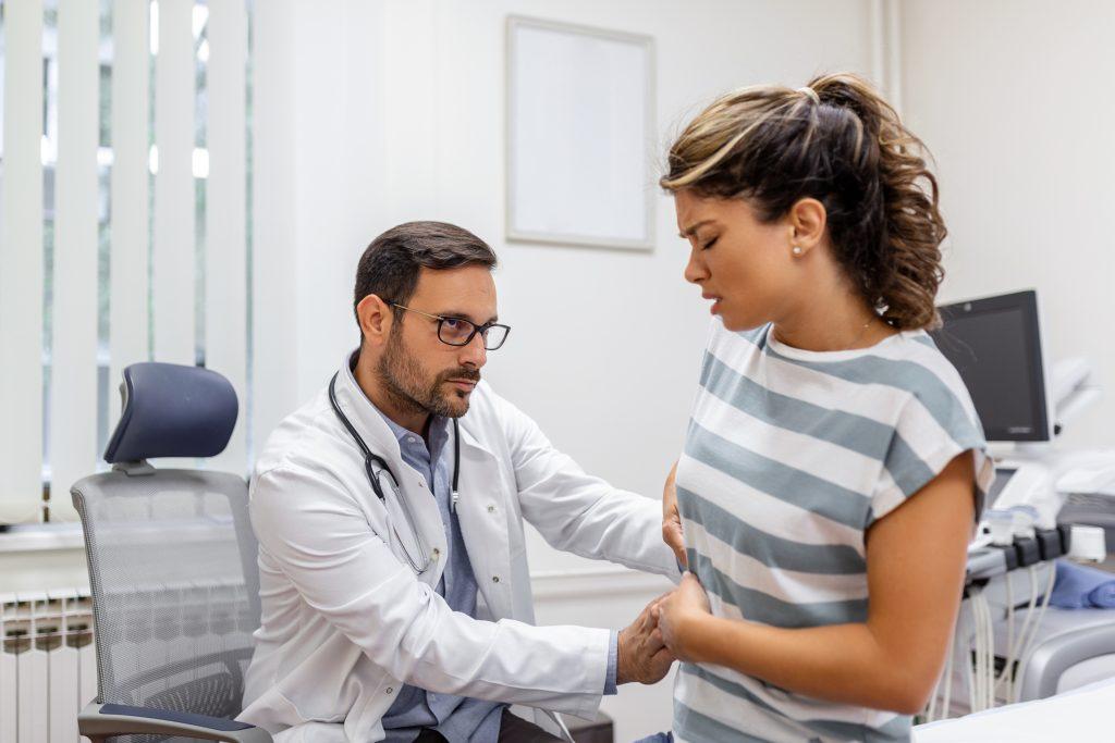 Patient consults with doctor for constipation