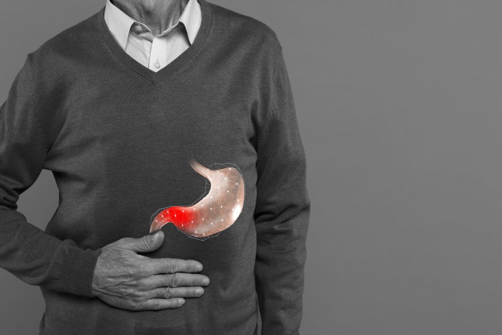 A man is in pain because of Hepatitis B symptoms