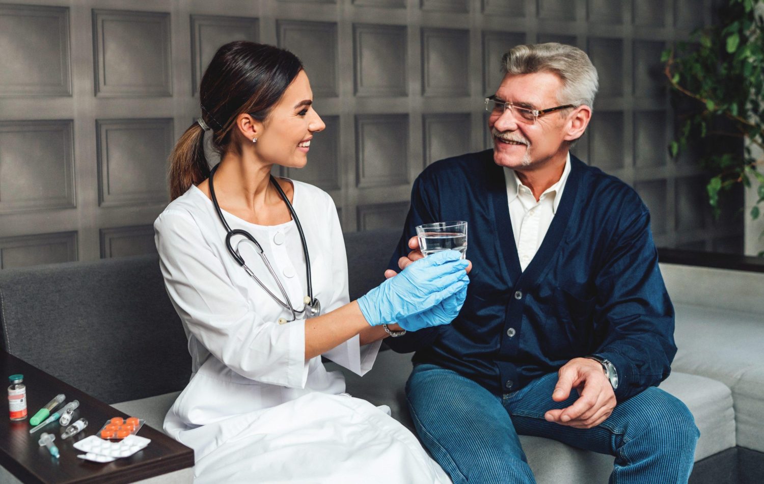 A man consultin with Doctor about Irritable Bowel Syndrome